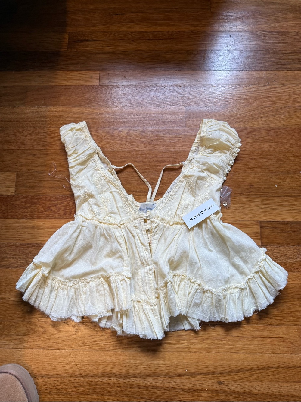 Light Yellow Ruffle top - pacsun